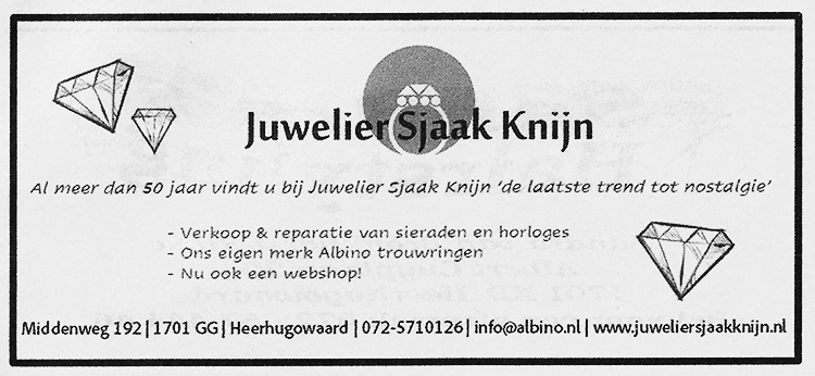 Advertentie Juwelier Sjaak Knijn
